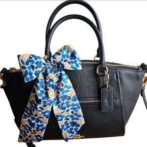 2× Bag Twilly Purse Skinny Scarf Blue Floral